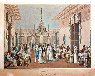 Café Frascati door Debucourt, begin 19e eeuw door Philibert Louis Debucourt