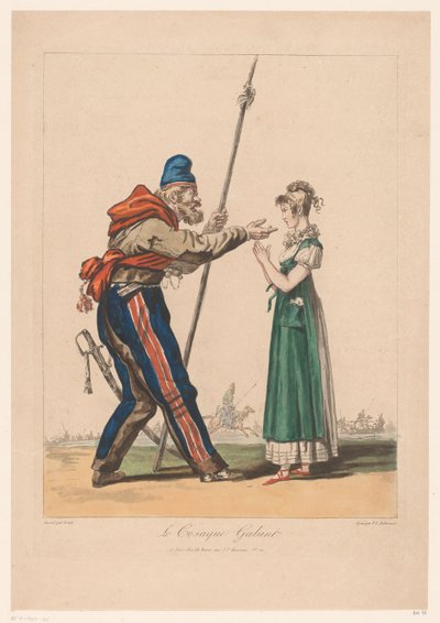 Meisje met Kozak door Philibert Louis Debucourt