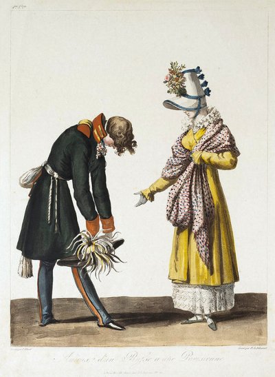 Afscheid van een Russische Officier met een Parijse Vrouw, 1816 door Philibert Louis Debucourt