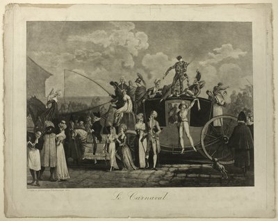Het carnaval door Philibert Louis Debucourt