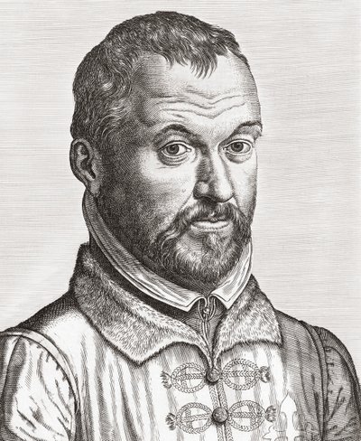 Benito Arias Montano. Portret (prent) door Philip (after) Galle