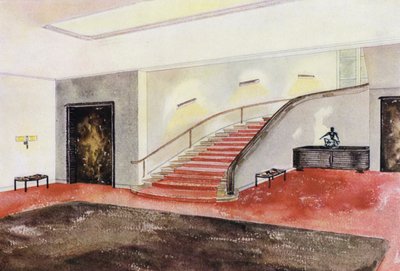 Interieurs uit de jaren 1930: Trap door Philip Alexius de (after) Laszlo