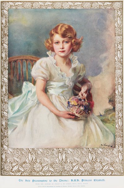 Prinses Elizabeth, 7 jaar oud door Philip Alexius de (after) Laszlo