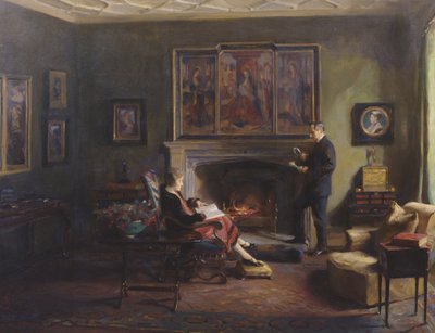 Interieur met Burggraaf en Burggravin Lee van Fareham door Philip Alexius de Laszlo