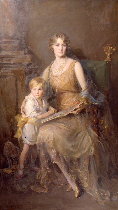 Portret van Helen, vrouw van de 8e Hertog van Northumberland en Lord Geoffrey Percy door Philip Alexius de Laszlo