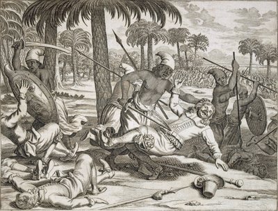 De moord op Mr. Koster door de Singalezen, Ceylon Sri Lanka, pub. 1672 door Philip Baldaeus