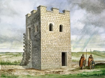 Turret 36b Housesteads Romeins Fort, 2e eeuw door Philip Corke