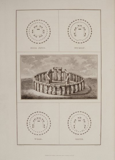 Uitzicht op Stonehenge, uit Sir Richard Colt Hoares The History of Ancient Wiltshire, gegraveerd door James Basire, Londen, 1810-11 door Philip Crocker
