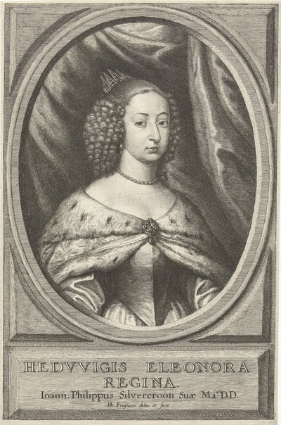 Portret van Hedwig Eleonora, koningin van Zweden door Philip Fruytiers