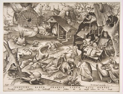 Luiheid Desidia, uit de serie De Zeven Hoofdzonden door Philip Galle