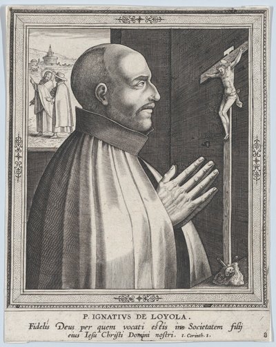 St. Ignatius van Loyola, uit de serie Mannelijke Stichters van Religieuze Ordes, voor 1610 door Philip Galle