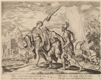 De bekering van Sint Paulus door Philip Galle after Maerten van Heemskerck