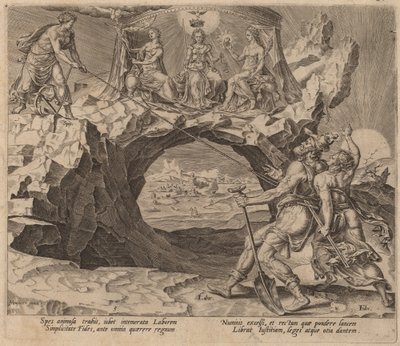 De ijverige werker die streeft naar de gerechtigheid van de Heer door Philip Galle after Maerten van Heemskerck