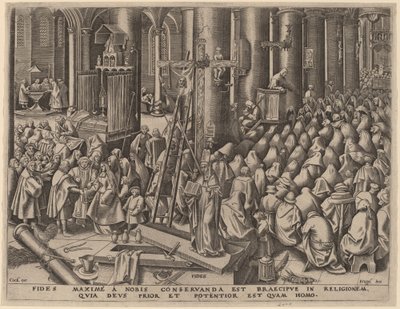 Geloof door Philip Galle after Pieter Bruegel the Elder