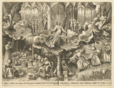 De Gelijkenis van de Wijze en Dwaze Maagden door Philip Galle, after Pieter Bruegel the Elder