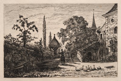 De Binnenplaats door Philip Gilbert Hamerton