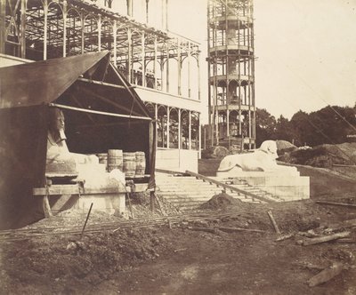 [Een sfinx snijden], 1854 door Philip Henry Delamotte