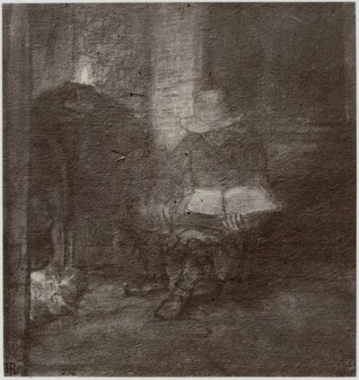 Rembrandt, Een oude man die leest door Philip Henry Delamotte