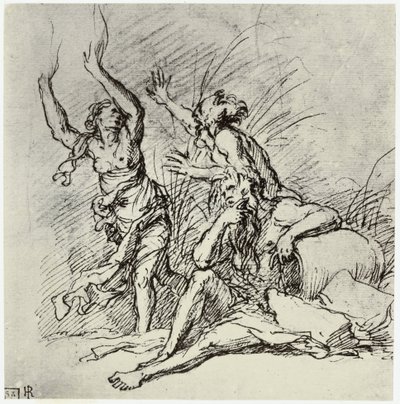 Salvator Rosa, Pan en Syrinx door Philip Henry Delamotte