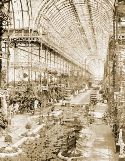 Het interieur van het schip genomen vanuit de galerij boven het Koninginnen Scherm aan de zuidkant c.1859 door Philip Henry Delamotte