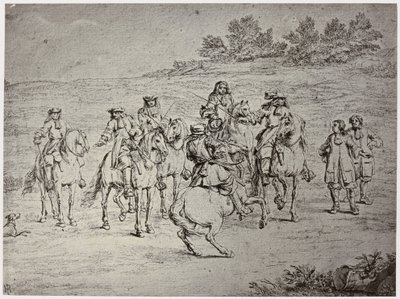 Van der Meulin [?], Louis XIV. en de kunstenaar door Philip Henry Delamotte
