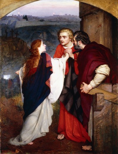 Maria Magdalena brengt nieuws van de opstanding aan de discipelen, 1860 door Philip Hermogenes Calderon