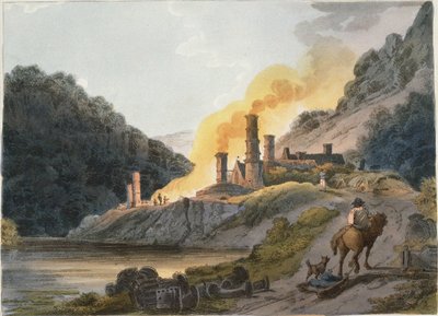 IJzerwerken, Colebrook Dale door Philip James Loutherbourg the Younger