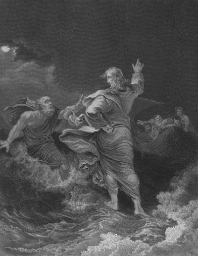 Christus loopt op de Zee door Philip James de Loutherbourg