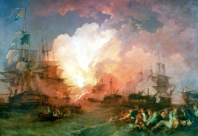De Slag bij de Nijl, 1800 door Philip James de Loutherbourg