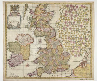 Een nieuwe kaart van Engeland, Schotland en Ierland, ca. 1690 door Philip Lea