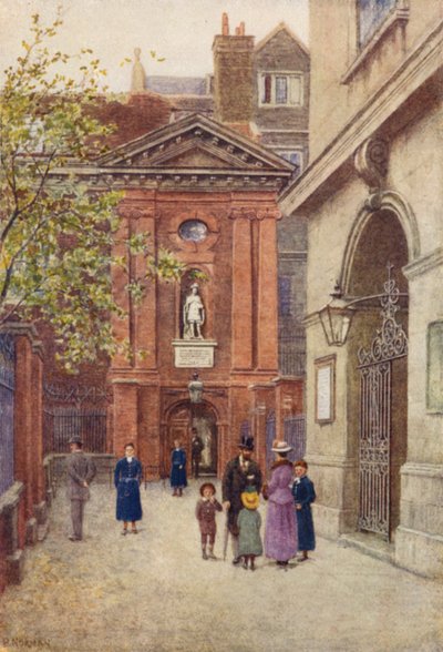 Ingangen van Christs Hospital en van Christ Church, 1895 door Philip Norman