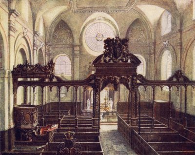 Interieur van Church of All Hallows, Upper Thames Street, 1894 door Philip Norman