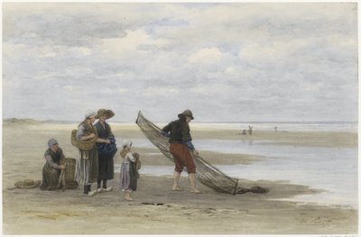 Garnalenvisser op het strand door Philip Sadée