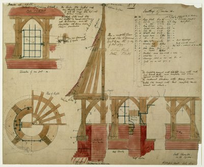 Plannen voor het Rode Huis, Bexley Heath door Philip Webb