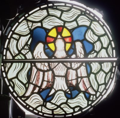 De Heilige Geest, uit het Scheppingsraam (detail) door Philip Webb
