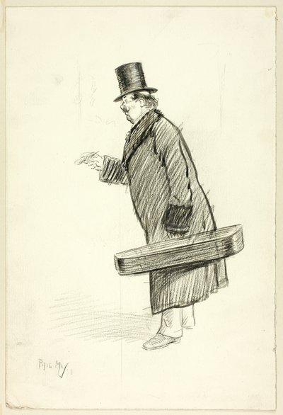 Man met vioolkist door Philip William May