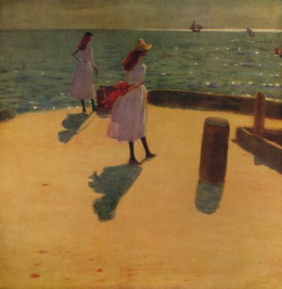 Op de Walberswick Pier door Philip Wilson Steer