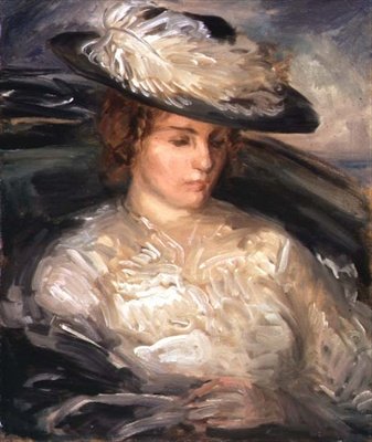 Portret van Miss Scobell in een badstoel (De herstellende) door Philip Wilson Steer