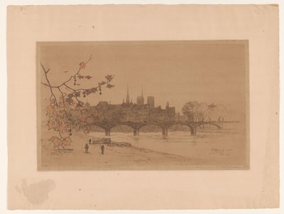 Gezicht op Parijs over de Pont des Arts door Philip Zilcken (signed by artist)