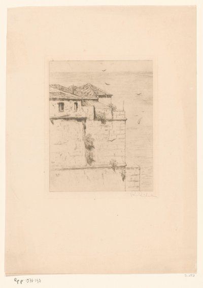Oud Turks fort in Algiers door Philip Zilcken (signed by artist)