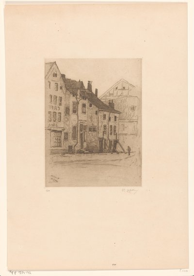 Oude huizen op de Place Verte, te Verviers door Philip Zilcken