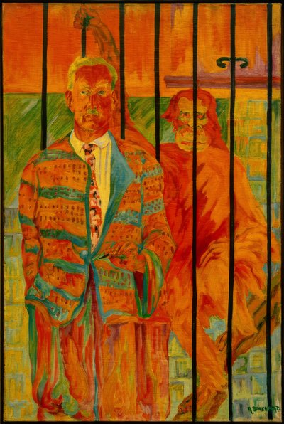 Zelfportret met orang-oetan door Philipp Bauknecht