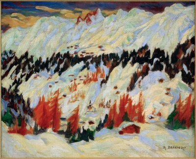 Winterlandschap bij Davos Frauenkirch door Philipp Bauknecht