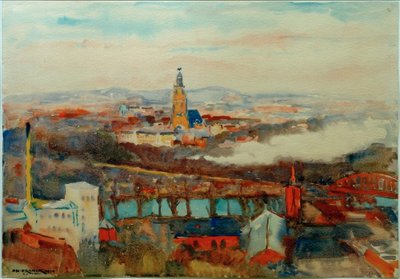 Uitzicht op Potsdam en de Garnizoenskerk door Philipp Franck