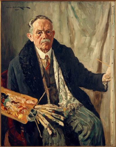 Zelfportret in Mantel door Philipp Franck
