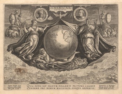 Americae Retectio Omslag, 1591 door Philipp Galle