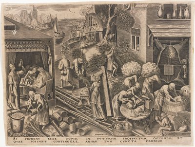 Prudentia Prudence uit De Zeven Deugden, 1559 door Philipp Galle