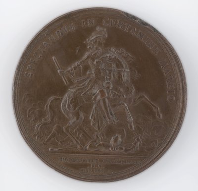 Bronzen medaille ter herdenking van de dood van Frederik, Hertog van Schomberg door Philipp Heinrich Müller