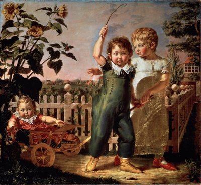 Portret van de kinderen Hulsenbeck Schilderij door Philipp Otto Runge (1777-1810) 1805 Zon. 130,5x140,5 cm Hamburg, Kunsthalle door Philipp Otto Runge