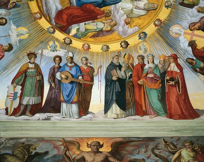 Dante en Beatrice spreken met de leraren van wijsheid, uit 